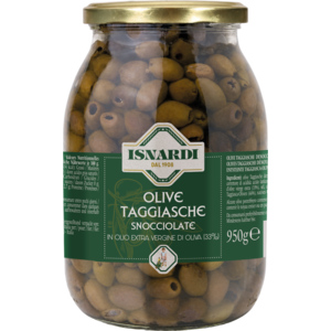 Isnardi Oliven Taggiasca entsteint in Olivenöl, 6 x 950 g Isnardi Oliven Taggiasca entsteint in Olivenöl, 6 x 950 g
