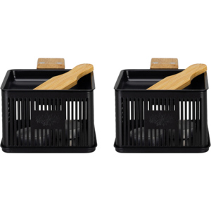 Raclettegerät mit Rechaudkerzen, 2-er set, schwarz