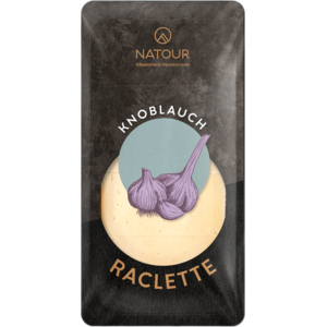 NATOUR Raclette, Knoblauch, Scheiben, 5 x 200 g NATOUR Raclette, Knoblauch, Scheiben, 5 x 200 g