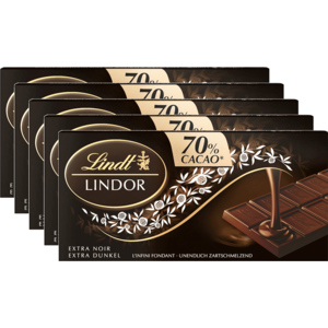 Lindt Lindor 70%, 5 x 100 g Lindt Lindor 70%, 5 x 100 g