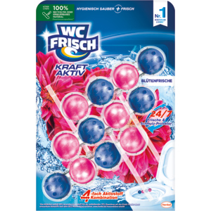 WC Frisch Kraft-Aktiv Einhänger, Blüten-Frische, 3 x 50 g