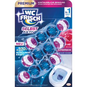 WC Frisch Selbst Aktiv Blauspüler Einhänger, Blütenfrisch, 3 x 50 g WC Frisch Selbst Aktiv Blauspüler Einhänger, Blütenfrisch, 3 x 50 g