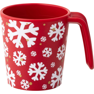 In/Out Koziol Henkeltasse 200 ml, rot, bedruckt "Schneeflocke"