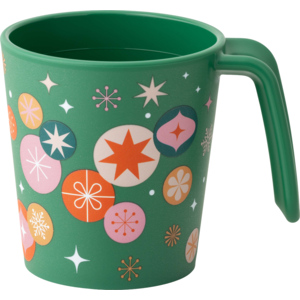 In/Out Koziol Henkeltasse 200 ml, grün, bedruckt "Weihnachten"