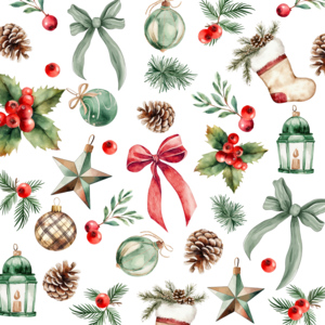 Atelier Servietten "Festive Decoration" 33 x 33 cm, Pack zu 20 Stück