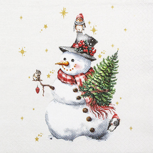 Homefashion Servietten "Snowman" 33 x 33 cm, Pack zu 20 Stück Homefashion Servietten "Snowman" 33 x 33 cm, Pack zu 20 Stück