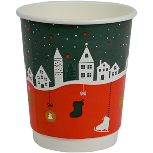 In/Out Weihnachtsbecher Doppelwandig, Pack zu 25 Stück