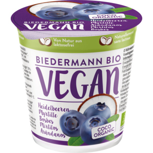 Biedermann Bio Kokosjogurt Heidelbeere, vegan 6 x 150 g