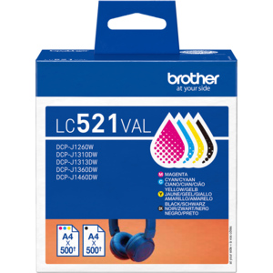 Brother Tintenpatrone LC-521 CMYBK, 500 Seiten Brother Tintenpatrone LC-521 CMYBK, 500 Seiten