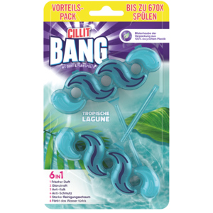 Cillit Bang 6in1 WC-Farbspüler, Tropische Lagune, 2 x 35 g