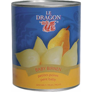 Le Dragon Baby Birnen ganz im Sirup, 6 x 2,65 kg Le Dragon Baby Birnen ganz im Sirup, 6 x 2,65 kg