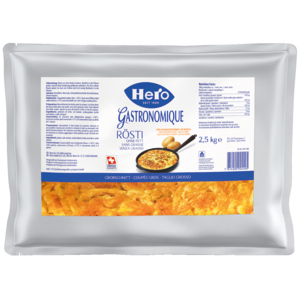 Hero Rösti, grobschnitt, ohne Fett, 2,5 kg Hero Rösti, grobschnitt, ohne Fett, 2,5 kg