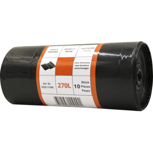 Kehrichtsack 270L/schwarz, Rolle à 10 Stück, Zugband Kehrichtsack 270L/schwarz, Rolle à 10 Stück, Zugband