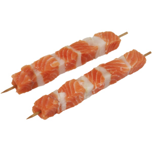 Quality Fischspiessli mit Lachs / Heilbutt, ca. 150 g Quality Fischspiessli mit Lachs / Heilbutt, ca. 150 g