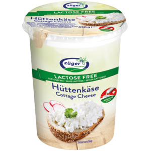 Züger Hüttenkäse, laktosefrei, 450 g